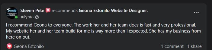 Steven Pete recommends Geona: fast, very professional, website way more than expected